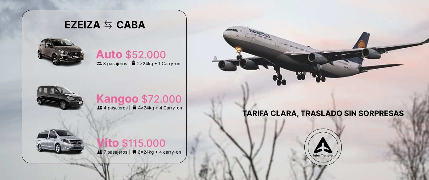 Servicio de transporte a Ezeiza - Tarifas y reservas